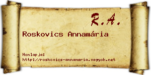 Roskovics Annamária névjegykártya