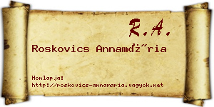 Roskovics Annamária névjegykártya