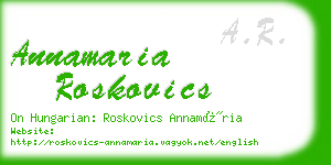 annamaria roskovics business card